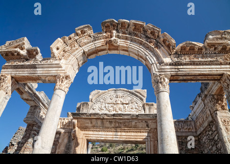 Tempel des Hadrian Detail, Ephesus, Türkei. Stockfoto