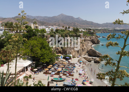 Calahonda Strand in Nerja Spanien Stockfoto