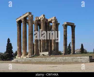 Der Tempel des Olympischen Zeus, auch bekannt als das Olympieion oder Spalten des Olympischen Zeus in Athen, Griechenland Stockfoto