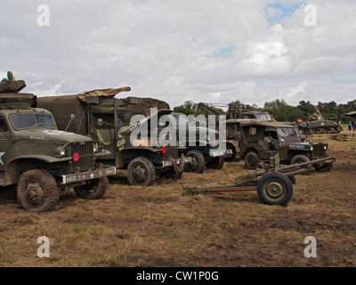 Amerikanische Militärfahrzeuge aufgereiht in Essex und Londons Premier Militärfahrzeug zeigen. Stockfoto