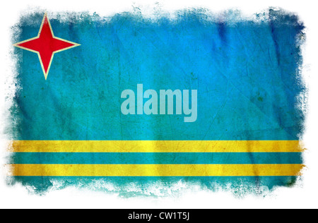 Aruba-Grunge-Flagge Stockfoto