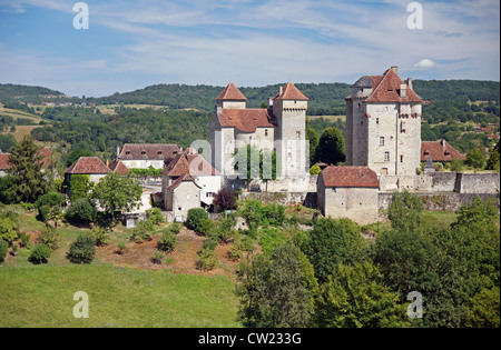 Frankreich: das Dorf und schloss bei Curemont Stockfoto