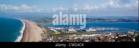 Weymouth und Chesil Beach panorama Stockfoto