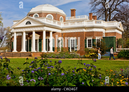 Monticello, inspiriert von Palladio, Architekt Thomas Jefferson, Charlottesville, Virginia Stockfoto