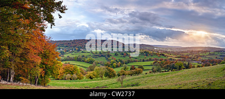 Painswick Tal, Stroud, Blick nach Süden vom Saltridge und Sheepscombe Stockfoto