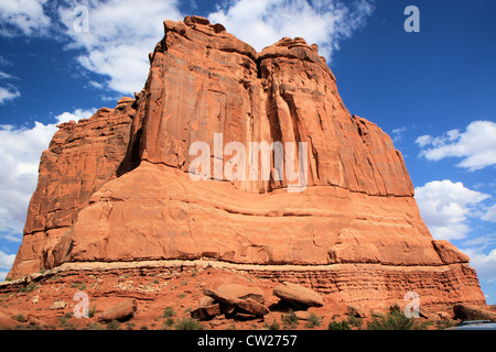 Gerichtsgebäude Türmen, Arches Nationalpark, Moab, Utah, USA Stockfoto