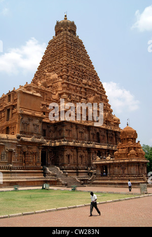 Thanjavur Tempel in Tamil Nadu India.Tanjore Brihadeeswarar Tempel UNESCO World Heritage Site "Große lebende Chola Tempel" Stockfoto