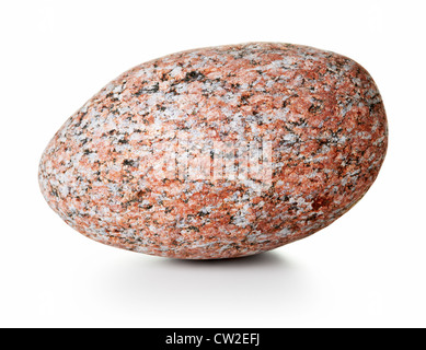 Großen Granitstein auf weißem Hintergrund, Studio gedreht Stockfoto