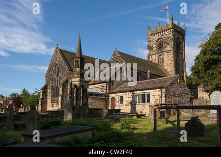 Pfarrkirche Saint Wilfred, in Calverley, Leeds. Die Kirche wurde bis ins 14. Jahrhundert zurück. Stockfoto