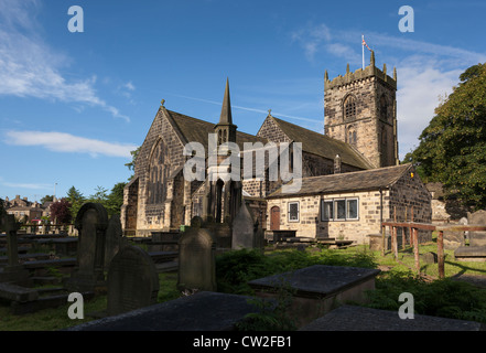 Pfarrkirche Saint Wilfred, in Calverley, Leeds. Die Kirche wurde bis ins 14. Jahrhundert zurück. Stockfoto