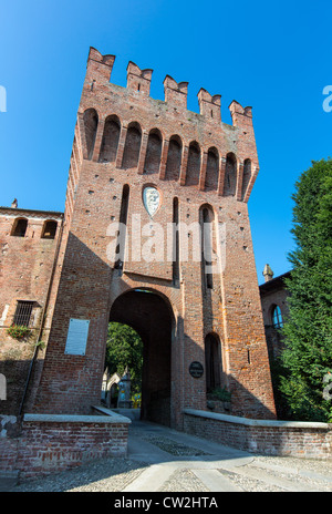 Italien, Lombardei, San Colombano al Lambro, Belgioioso Burg. Stockfoto