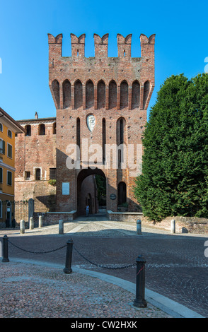 Italien, Lombardei, San Colombano al Lambro, Belgioioso Burg. Stockfoto