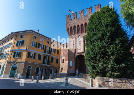 Italien, Lombardei, San Colombano al Lambro, Belgioioso Burg. Stockfoto