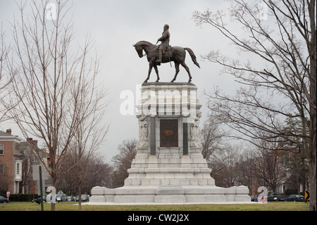 Statue des Kriegshelden auf Denkmal-Allee in Richmond Virginia Stockfoto