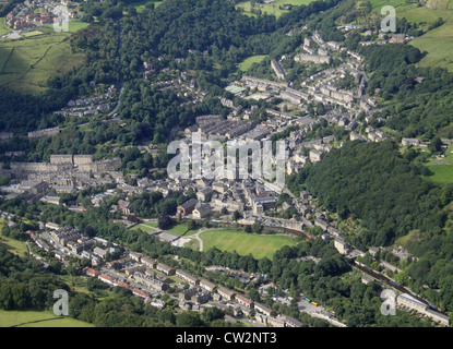 Luftaufnahme des Hebden Bridge, West Yorkshire Stockfoto