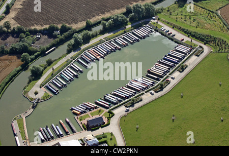 Luftaufnahme des Heyford Fields Narrowboat Marina, Bugbrooke, Northampton Stockfoto