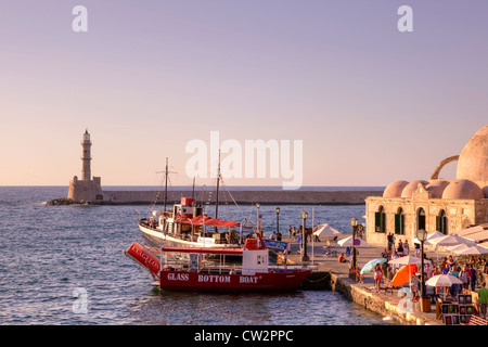 Venezianischen Hafen, Chania, Kreta, Griechenland Stockfoto