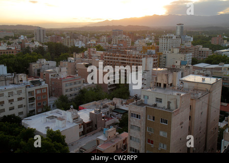 Mendoza Argentinien, Luftaufnahme von Edificio Gomez, Skyline, Gebäude, Skyline der Stadt, Hochhaus Wolkenkratzer Wolkenkratzer Gebäude Eigentumswohnung resid Stockfoto