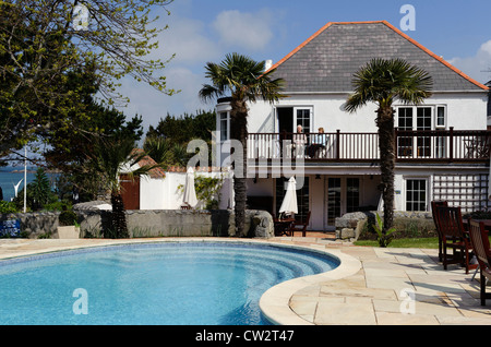 White House Hotel, Insel Herm Kanalinseln Stockfoto