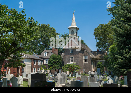 Gloria Dei, historischen alten Schweden Kirche, gegründet im Jahre 1677, Philadelphia, Pennsylvania, USA. Älteste Kirche in Pennsylvania Stockfoto