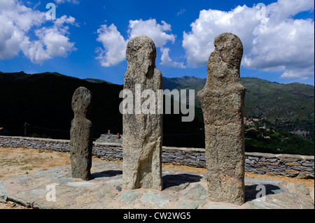 Menhire in Pieve, Korsika, Frankreich Stockfoto