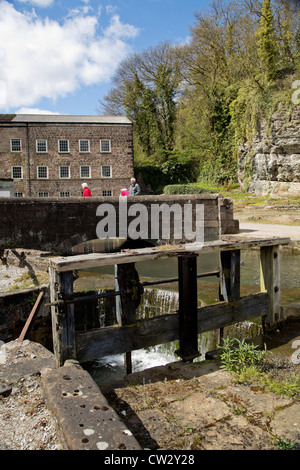 Cromford Mill, erste wasserbetriebene Baumwolle Spinnen Mühle, Derbyshire, Peak District, England. Stockfoto