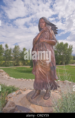 Sacagawea mit ihrem Kind Jean Baptiste Charbonneau Stockfoto