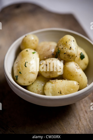 Jersey Royal Kartoffeln Stockfoto