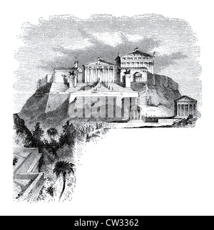 Idealisierte Athen Akropolis Stockfoto