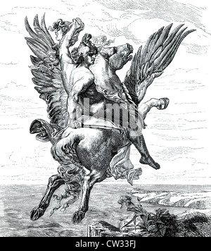 Perseus auf der Pegasus Stockfoto