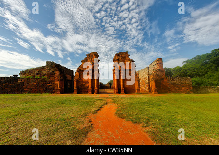 Jesuiten Reduktion San Ignacio Mini, Provinz Misiones, Argentinien, Stockfoto