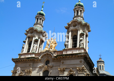 Buenos Aires Argentinien, Avenida Adolfo Alsina, Basilika San Francisco, St. Francis Basilica, katholische Kirche, Fassade, Architektur Religion, Statue, Dante, Stockfoto