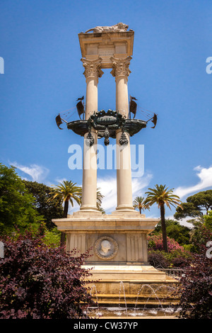 Kolumbus-Denkmal in den Jardines de Catalina de Ribera, Sevilla, Andalusien, Spanien, Europa. Stockfoto