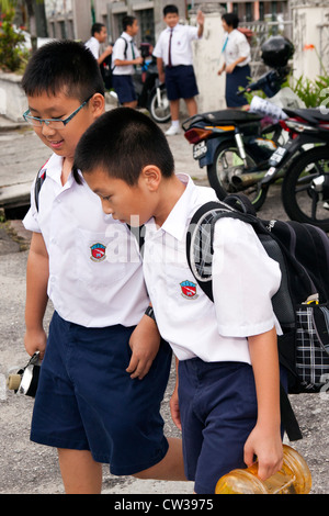 Schulkinder, George Town, Penang, Malaysia Stockfoto