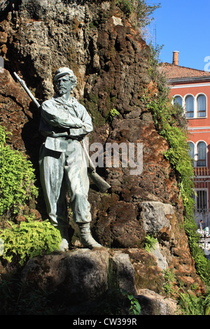 Soldat-Statue des Garibaldi-Denkmals in via Garibaldi, Castello, Venedig Stockfoto