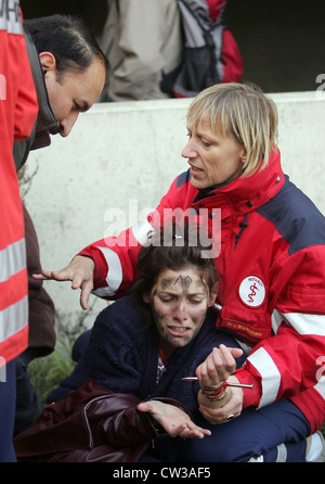 Feuerwehruebung Staat Polizeischule Ruhleben Stockfoto