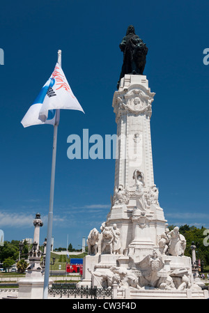 Praça Marques de Pombal, Lissabon, Portugal, Europa. Stockfoto