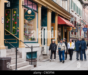 Rue du Petit Champlain, Quebec City Stockfoto