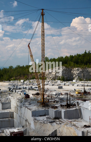 Graniteville, Vermont - The Rock of Ages Corporation Granitsteinbruch. Stockfoto