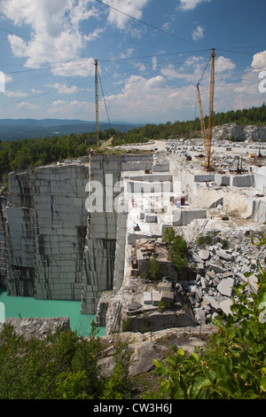 Graniteville, Vermont - The Rock of Ages Corporation Granitsteinbruch. Stockfoto