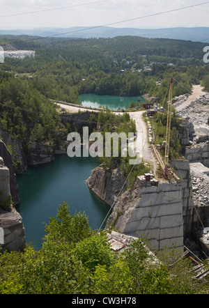 Graniteville, Vermont - The Rock of Ages Corporation Granitsteinbruch. Stockfoto