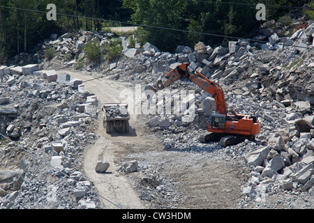 Graniteville, Vermont - The Rock of Ages Corporation Granitsteinbruch. Stockfoto