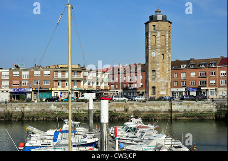 Die Tour du Leughenaer / Lügners Turm im Hafen von Dünkirchen / Dunkerque, Nord-Pas-de-Calais, Frankreich Stockfoto