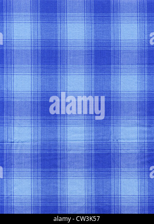 Blau karierte Textil Hintergrund. Stockfoto