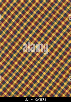 Rot gelb und blau kariertem Textil Hintergrund. Stockfoto