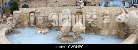 Die Zodiac-Brunnen auf Kedumim Platz in Altstadt von Jaffa, Tel Aviv, Israel Stockfoto