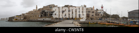 Panorama-Szene von der Uferpromenade der Altstadt Jaffas, Israel Stockfoto