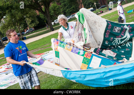 AIDS-Quilt zeigen auf der National Mall in Washington, DC. Stockfoto