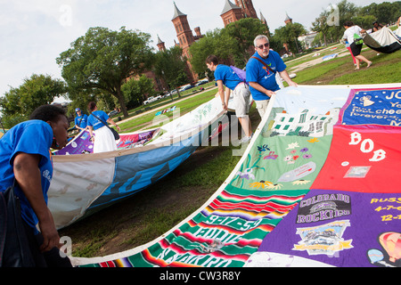 AIDS-Quilt zeigen auf der National Mall in Washington, DC. Stockfoto