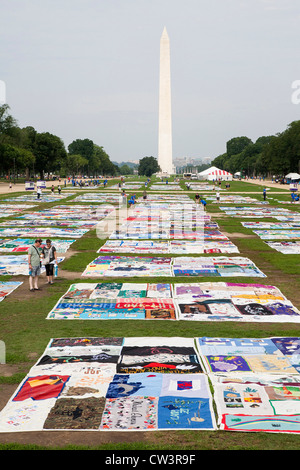 AIDS-Quilt zeigen auf der National Mall in Washington, DC. Stockfoto